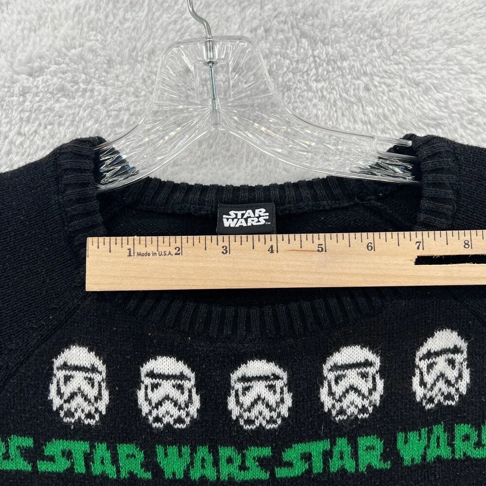 Star Wars Medium Womens Black Top Ugly Sweater Long Sleeve Pullover Darth‎ Vader - Picture 10 of 14